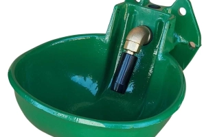 Poidło miskowe żeliwne, z zaworem rurowym, dla bydła i koni, 2,5L