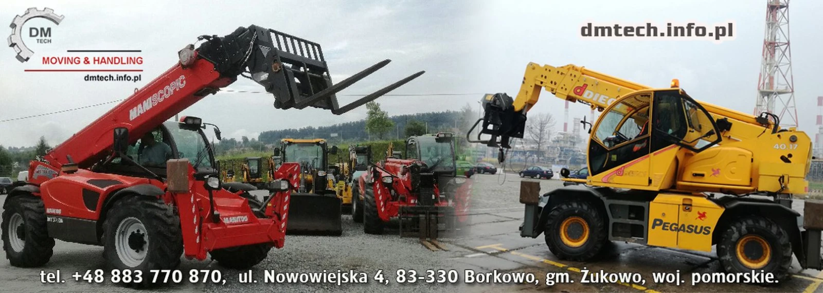 DmTech - wynajem, serwis, sprzedaż ładowarek teleskopowych i wózków widłowych